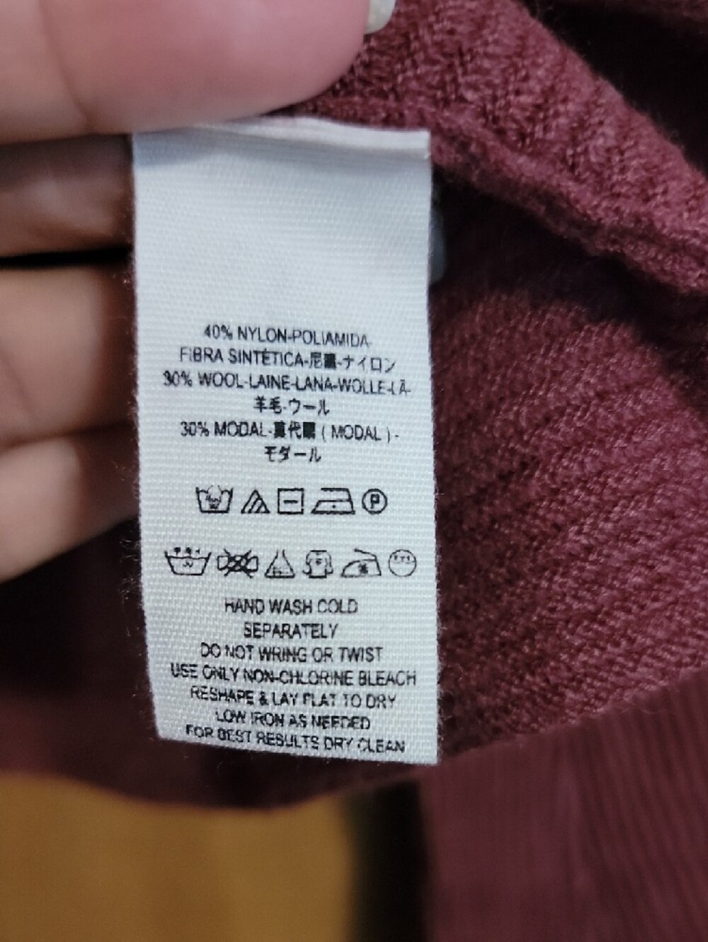 Free People Ribbed V-Neck Sweater in Burgundy - Picture 3 of 5